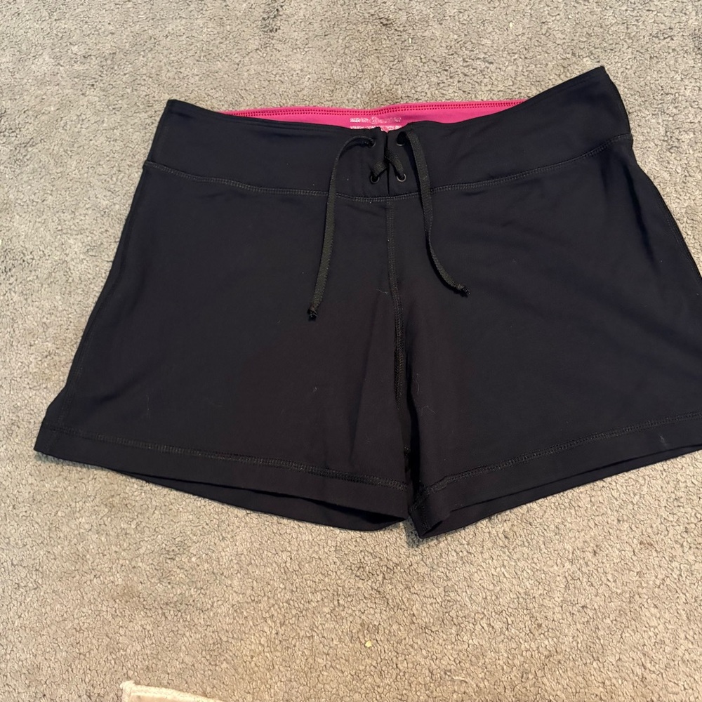 lululemon athletica Women's Black Shorts with Pink Waistband